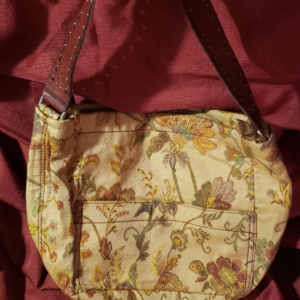 Fossil Boho Tapestry Handbag with Leather Strap